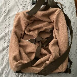 Cozy Tan Fleece Dog Carrier